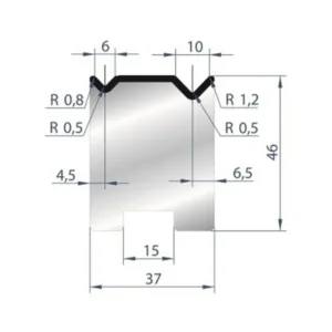 Part No. 2050 @ 805mm 88 Degree 2V Self Centering Die (Segmented)