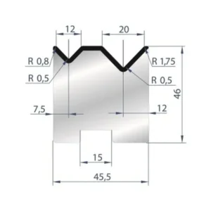 Part No. 2054 @ 415mm 88 Degree 2V Self Centering Die