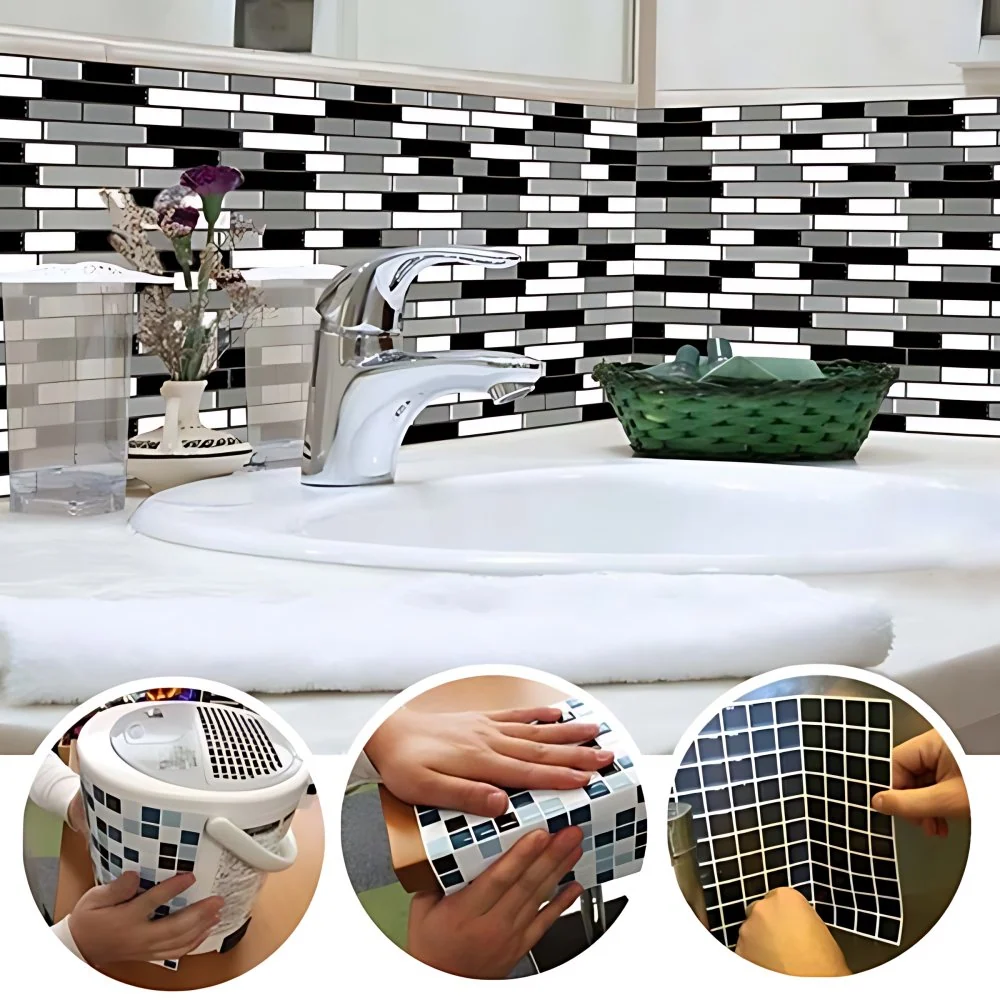 Peel & Stick Subway Tile Stain Resistant Kunststof Rectangle Peel and Stick Tile 2 Pack Light