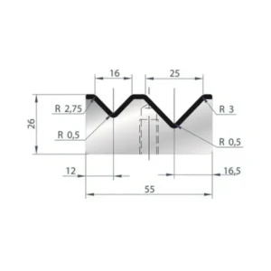 Professionele Klasse Part No. 2014 @ 415mm 88 Degree 2V Bolted Die