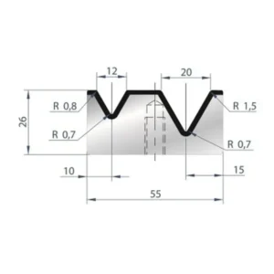 Professionele Klasse Part No. 2033 @ 415mm 88 Degree 2V Bolted Die