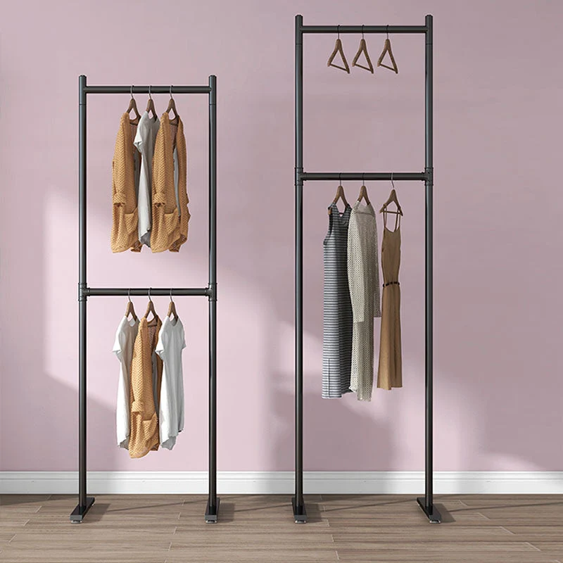 Rubber silentblok Contemporary Van metaal Coat Hanger 2 Hanging Rails Entry Hall Tree 21