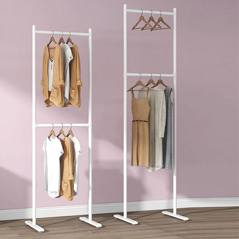Rubber silentblok Contemporary Van metaal Coat Hanger 2 Hanging Rails Entry Hall Tree 21