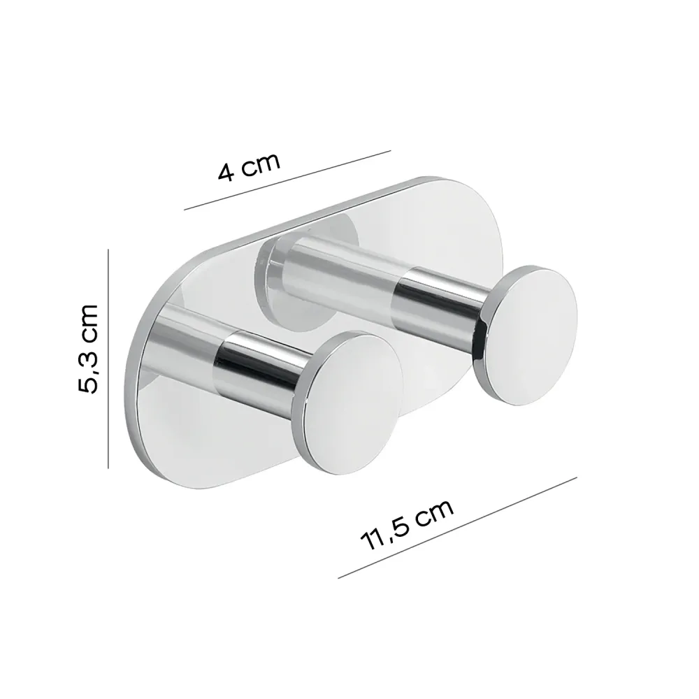 Rubber silentblok Tweemaal coat rack Gedy model Ustica Aluminum - Chrome-plated