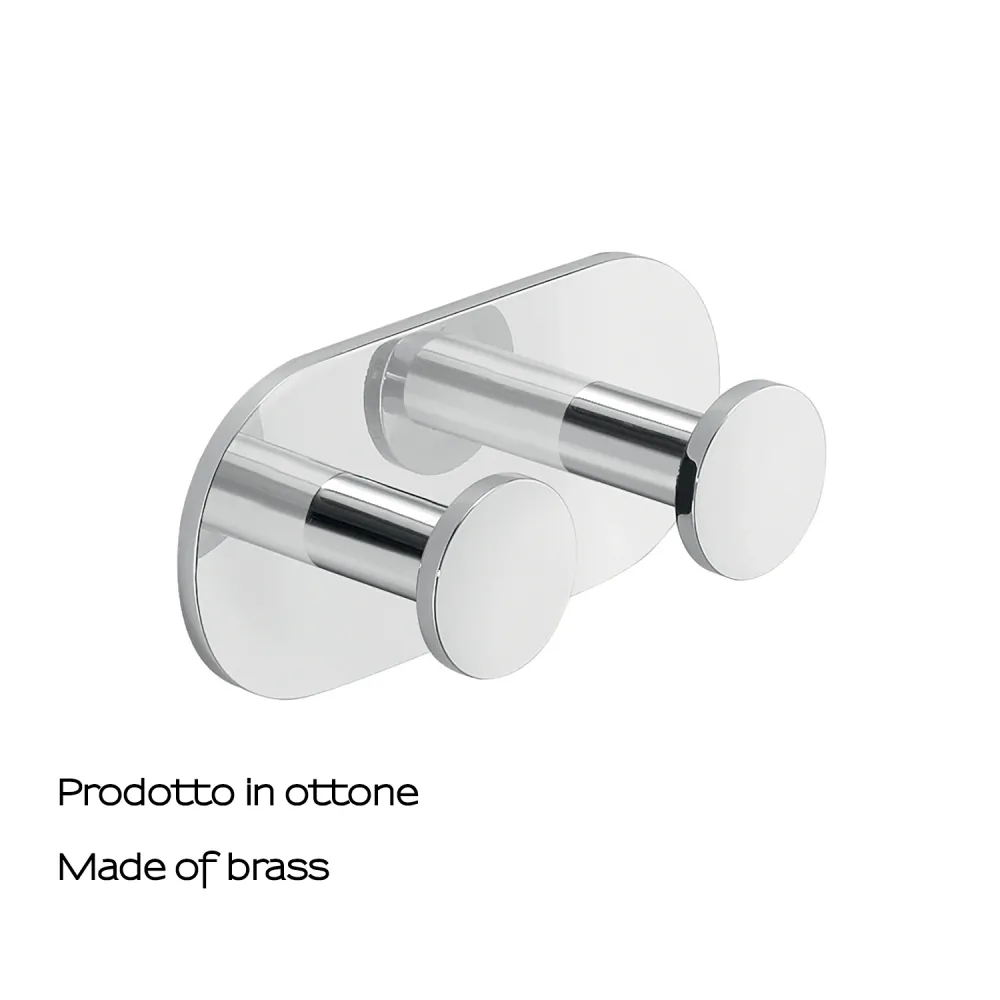 Rubber silentblok Tweemaal coat rack Gedy model Ustica Aluminum - Chrome-plated