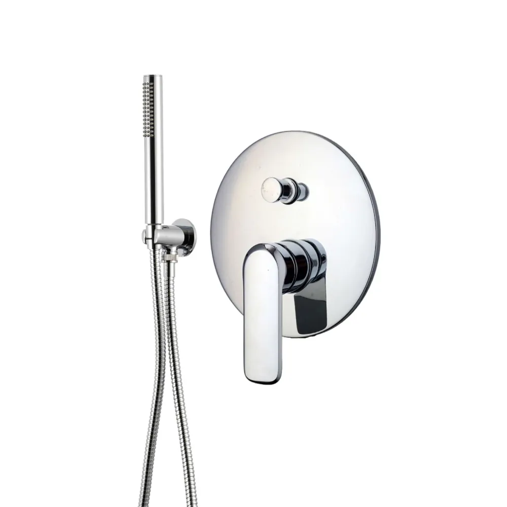 Shower kit two-way built- and 300mm round chrome-plated messing showerhead Hopper