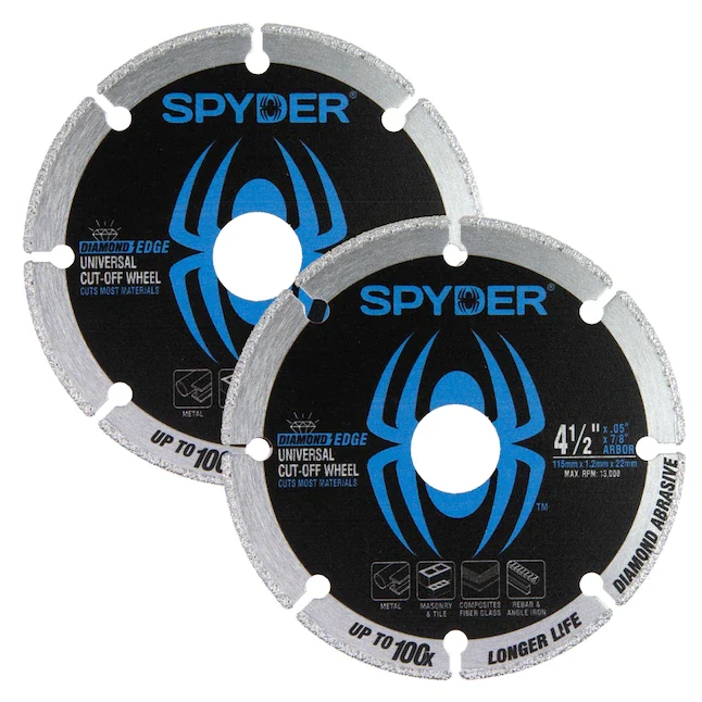 Spyder Diamond Edge 2-Pack Diamond 4.5--Grit Cut-off Wheel