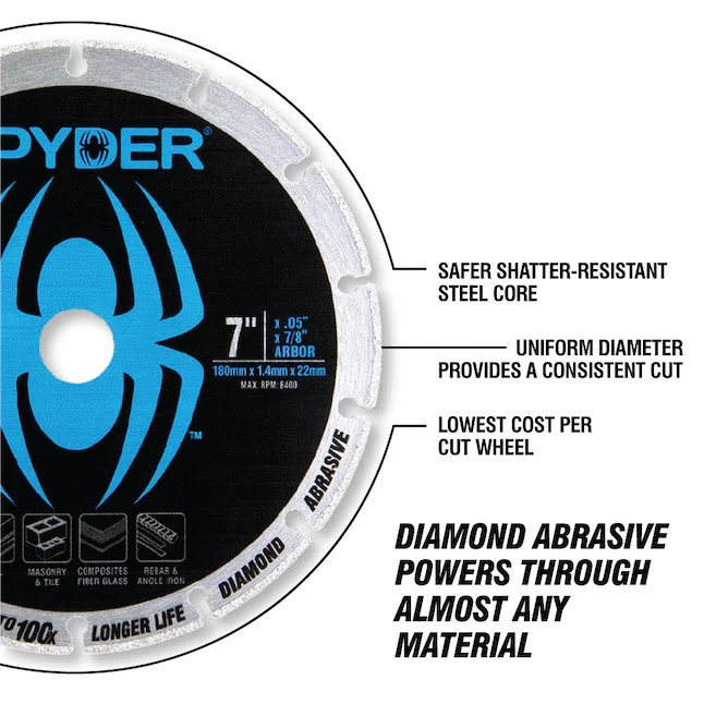 Spyder Diamond Edge 2-Pack Diamond 4.5--Grit Cut-off Wheel