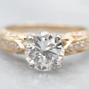 Stabilisatorstang Two Tone Diamond Engagement Ring Diamond Accents