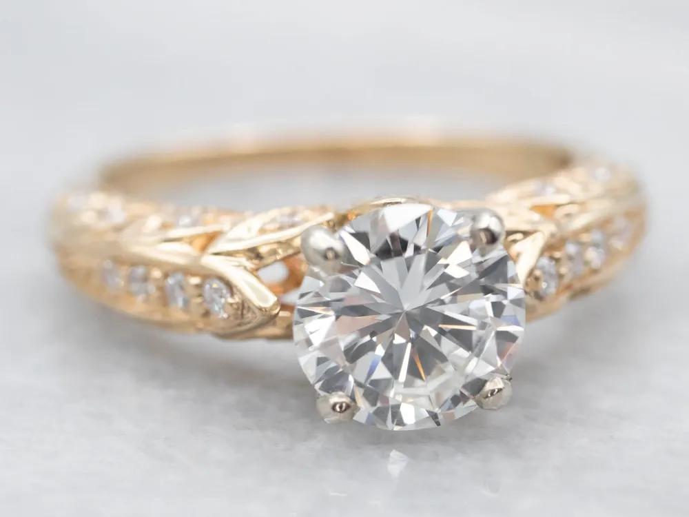 Stabilisatorstang Two Tone Diamond Engagement Ring Diamond Accents