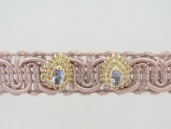 Tanzanite and Diamond Tweemaal Halo Stud Earrings