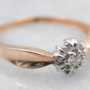 Tweetalig Diamond Halo Engagement Ring