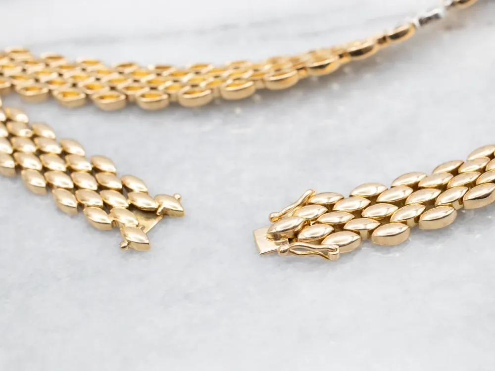 Two Tone 18-Karat Verguld Diamond Panther Link Necklace