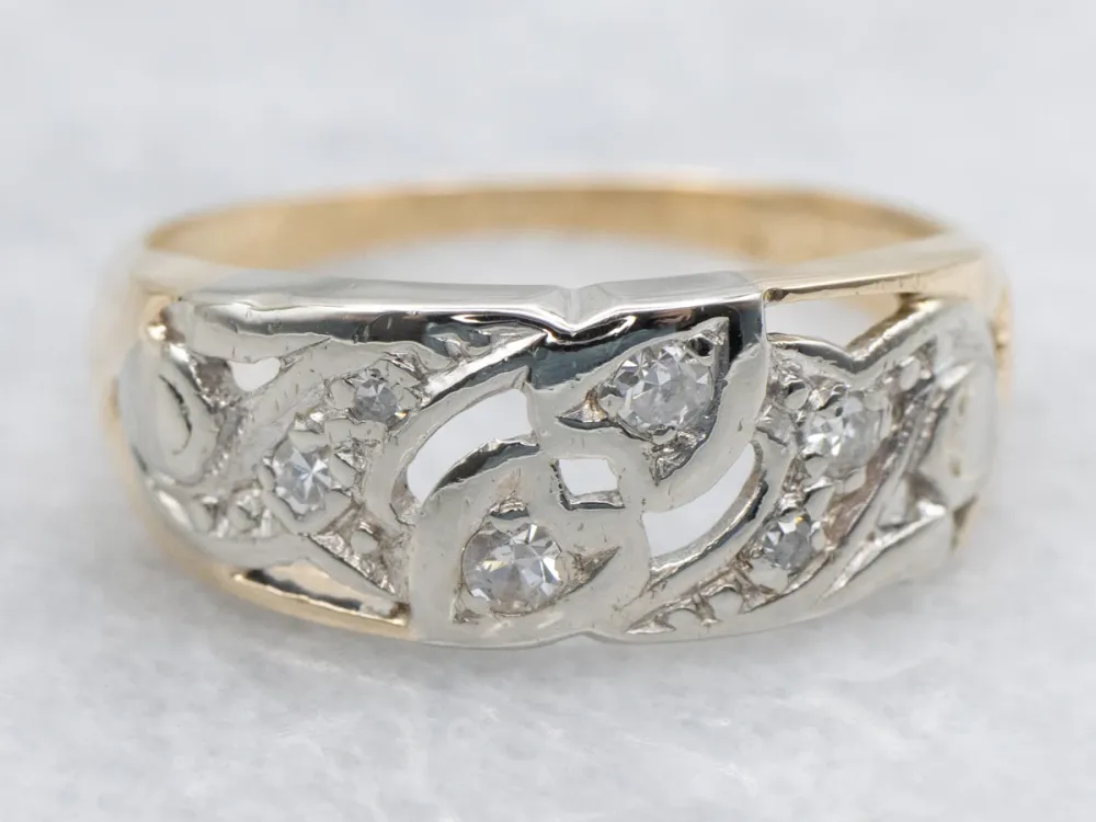 Two Tone Diamond Openwork Band met TÜV-goedkeuring