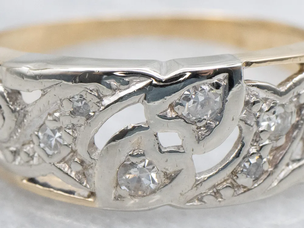 Two Tone Diamond Openwork Band met TÜV-goedkeuring