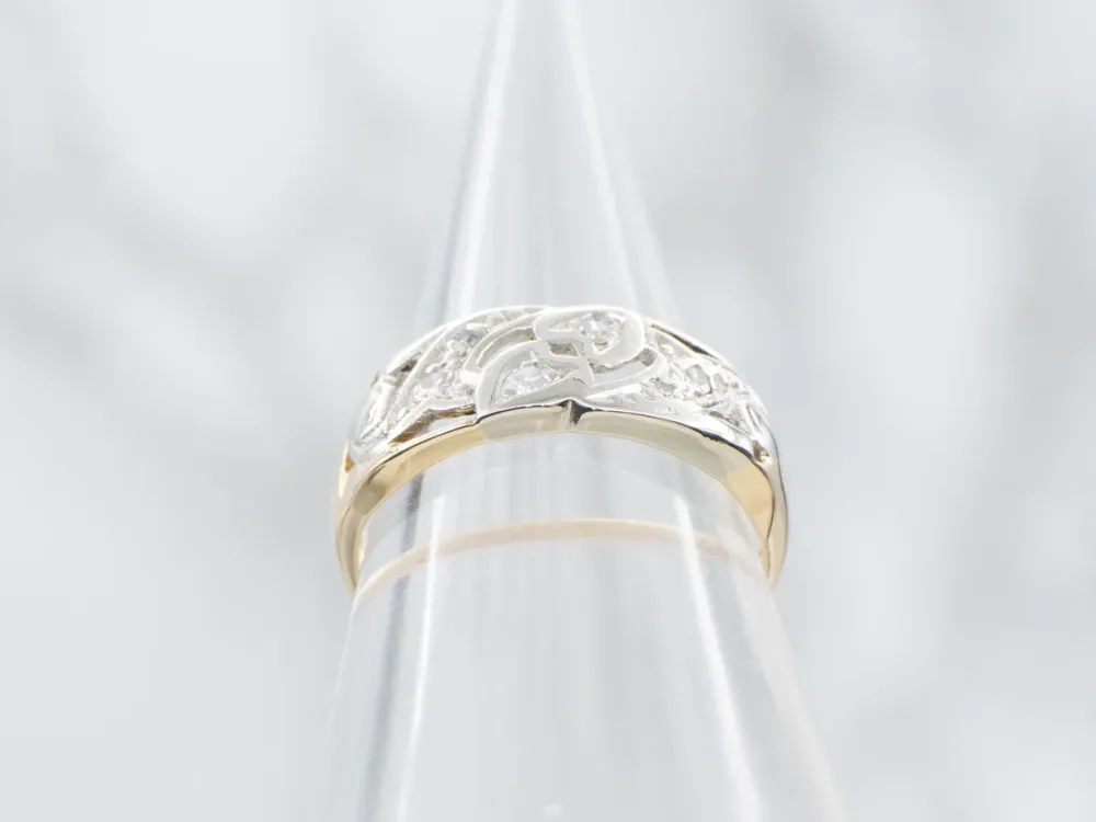 Two Tone Diamond Openwork Band met TÜV-goedkeuring