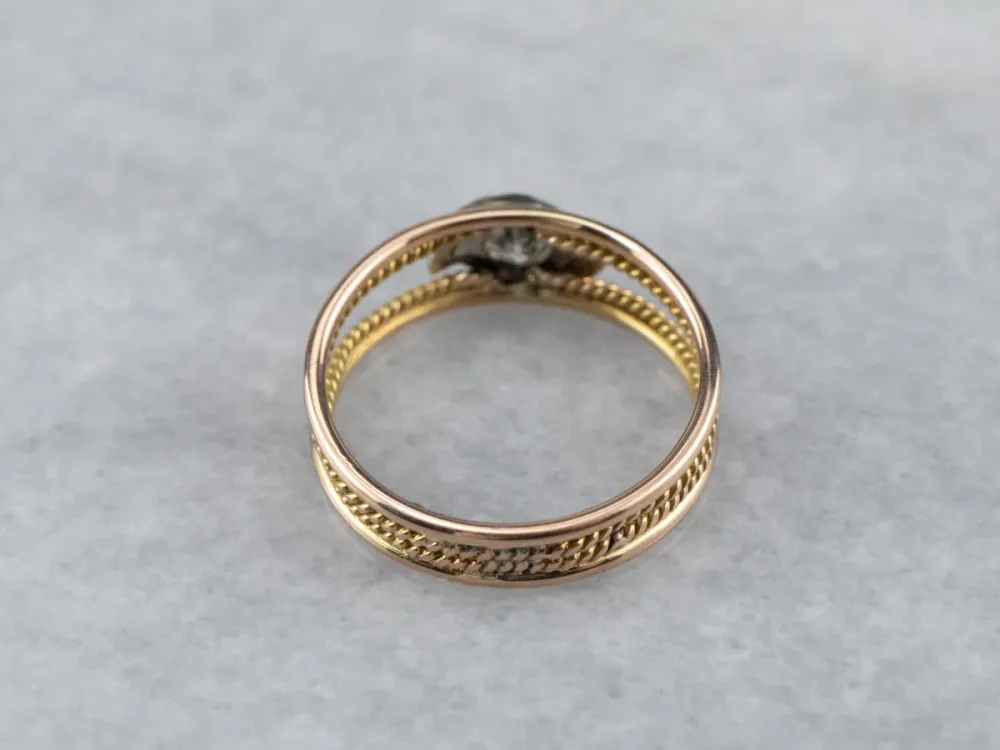 Two Tone Gold Diamond Engagement Ring