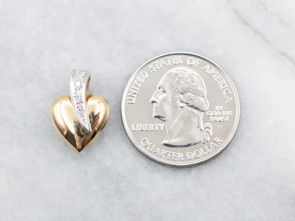 Two Tone Heart Pendant Diamond Accents met Garantie