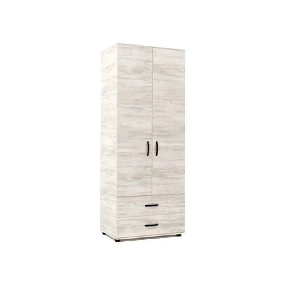 Two-door and two-drawer wardrobe - Sneeuwwit Veined