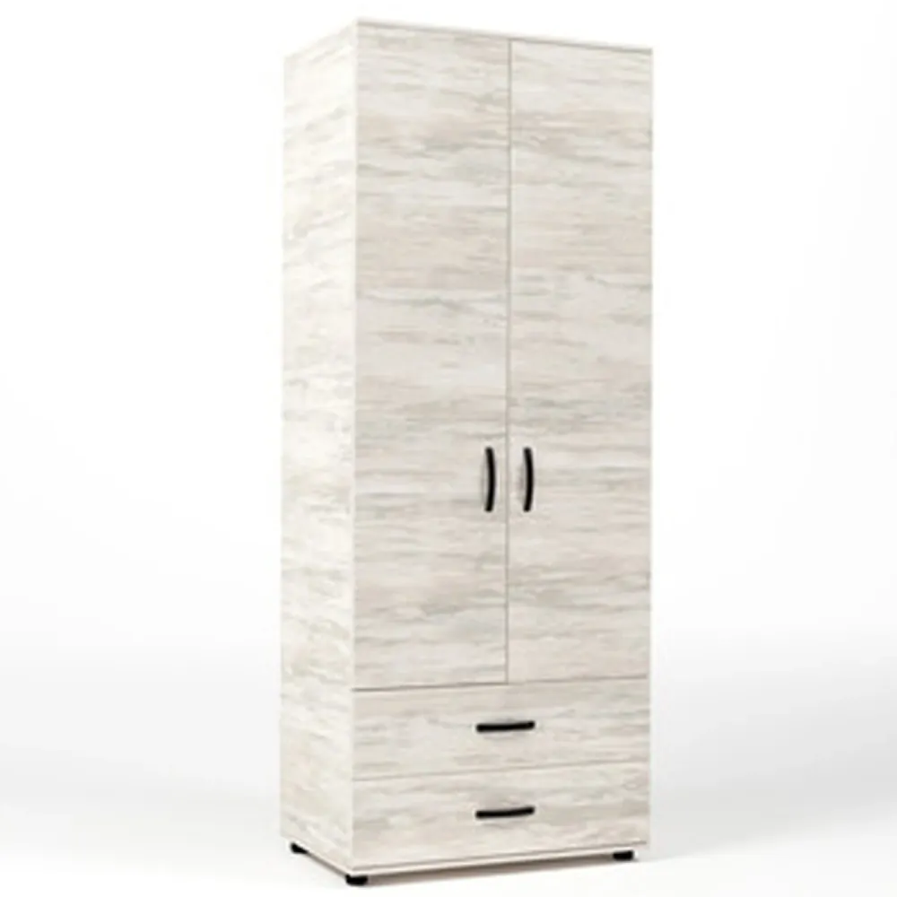 Two-door and two-drawer wardrobe - Wit Veined