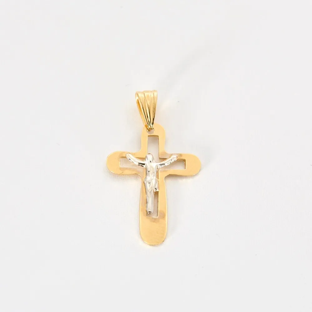 Two-tone gouden cross pendant compatibel met VW Golf 7