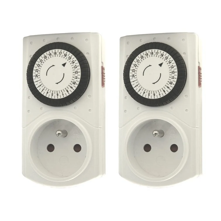 Veerpootlager Set 2 mechanical timers - FR sockets