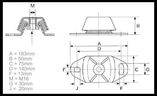 Volvo Penta D2-40 Engine Mount met TÜV-goedkeuring