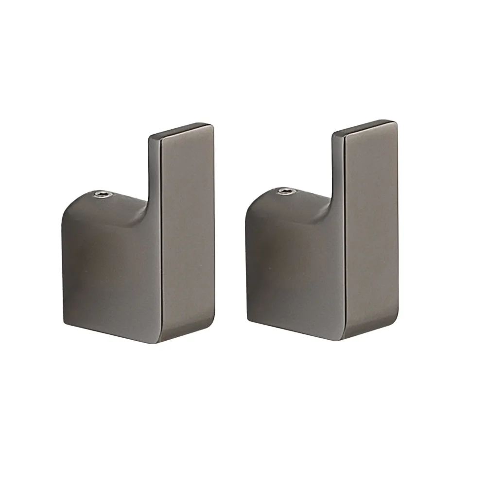 Wall-mounted 2-piece coat rack Gedy Pirenei series - Gun Metaal