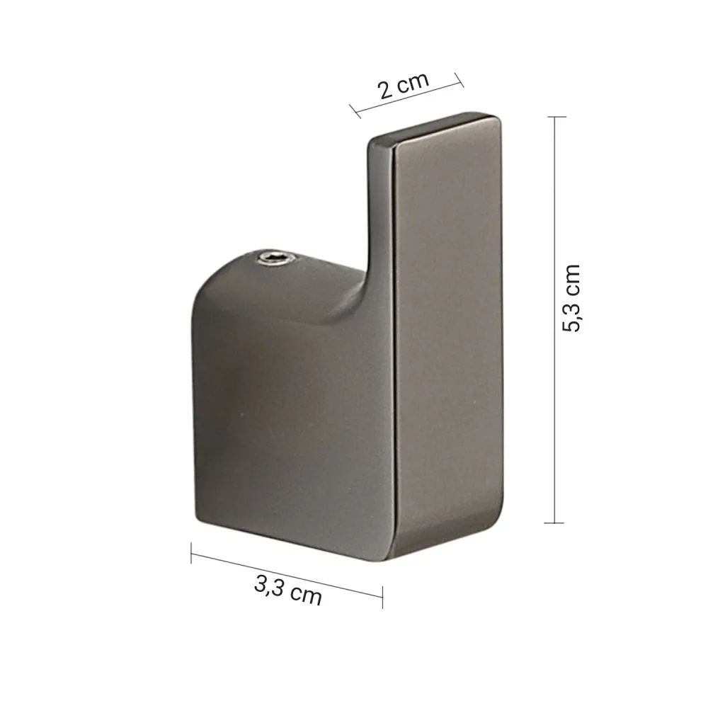 Wall-mounted 2-piece coat rack Gedy Pirenei series - Gun Metaal