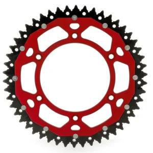 Zware Uitvoering Corona ART doble compuesto (aluminio/acero) ultraligera autolimpiable - 51 dientes, paso 520, Roja