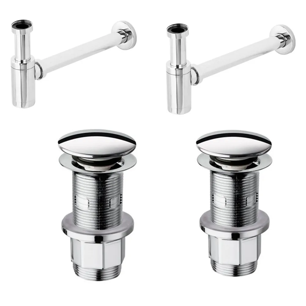 Zware Uitvoering Installation kit two sinks design siphon and click-clack drain plug
