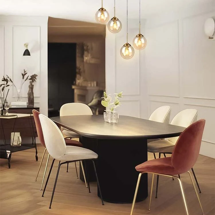 Zware Uitvoering Modern Style Oval Table Massief Wood Double Pedestal Dining Room Furniture 55