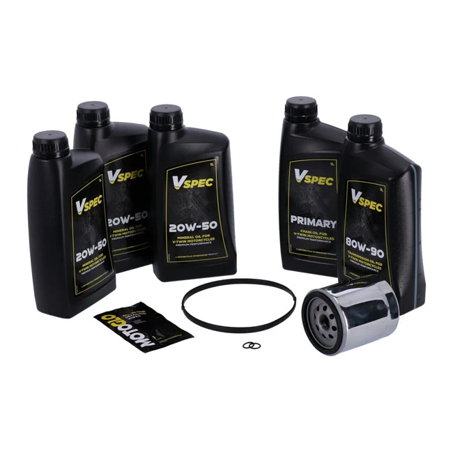 Kit Cambio Aceite 'Big Oil'. Mineral. Filtro Cromado Para Harley Davidson Dyna, Softail