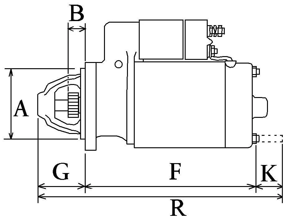 Yanmar 2GM Starter Motor - equivalent to 128170-77010