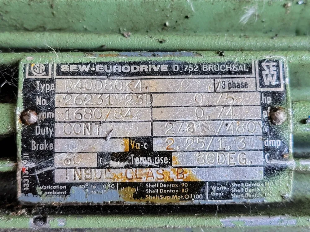 Elektrische raammotor 2.25/1.3:1 Ratio Gearbox R40D80K4 w/ 0.75 hp Electric Motor
