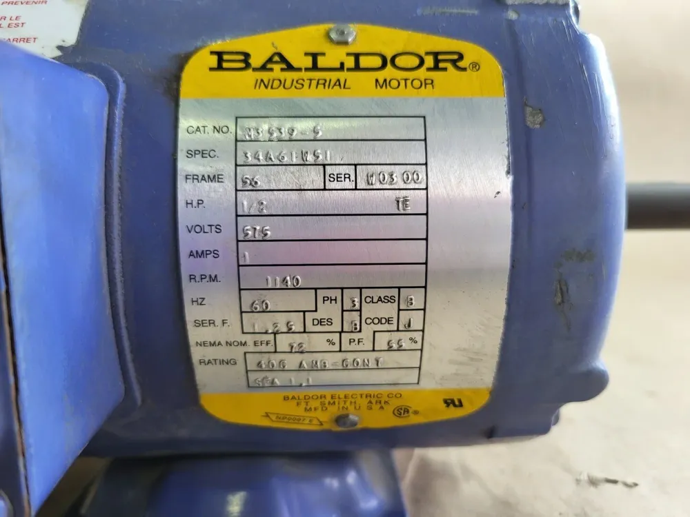 Regelaar mechanisme 1/8 hp, 575 volts, 1140 rpm, 56, Electric Motor M3539-5