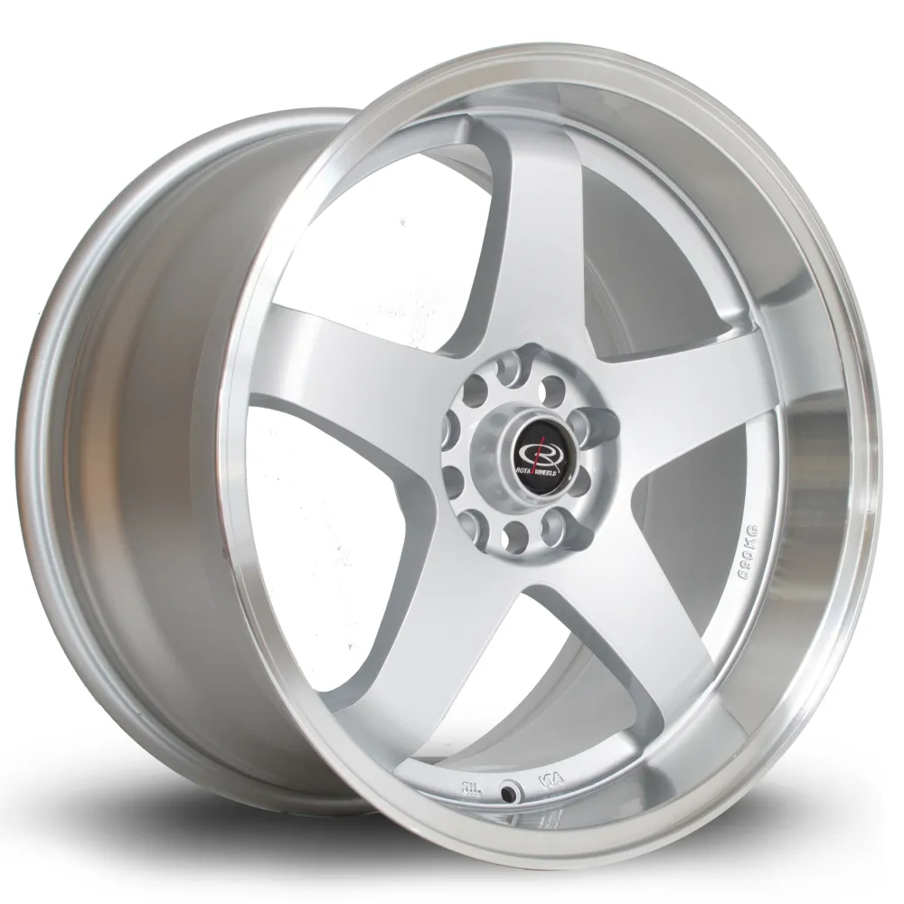 Rota GTR-D 18x10" 5x114.3 ET12, Zilver, Polished Lip