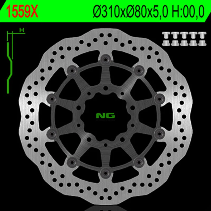 Disco de freno NG BRAKES 1559X 310x80x5,0 voor compacte auto's