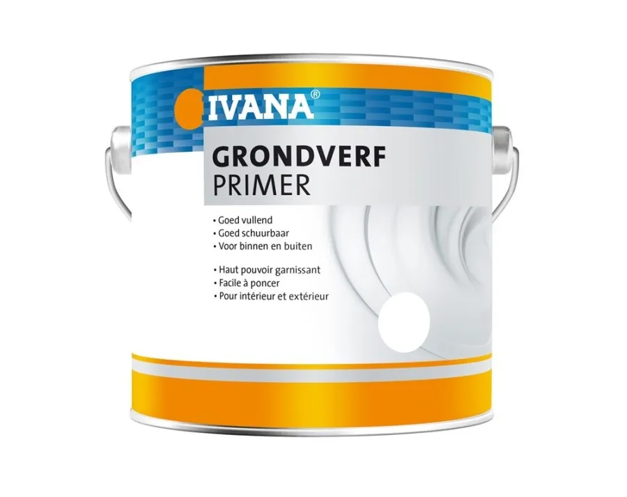 Sneldrogende Primer Ivana grondverf/primer - synthetisch - 2,5 l - grijs - hout