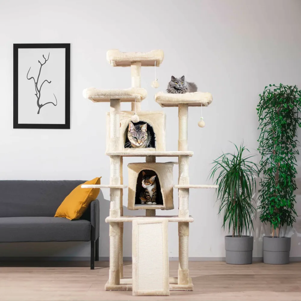 Trekker Cat Tree Tower 170cm, lichtbruin