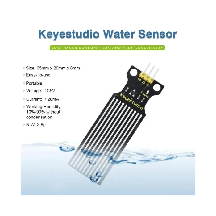 Temperatuursensor KeyeStudio Water Level Sensor Droplet Detection Module