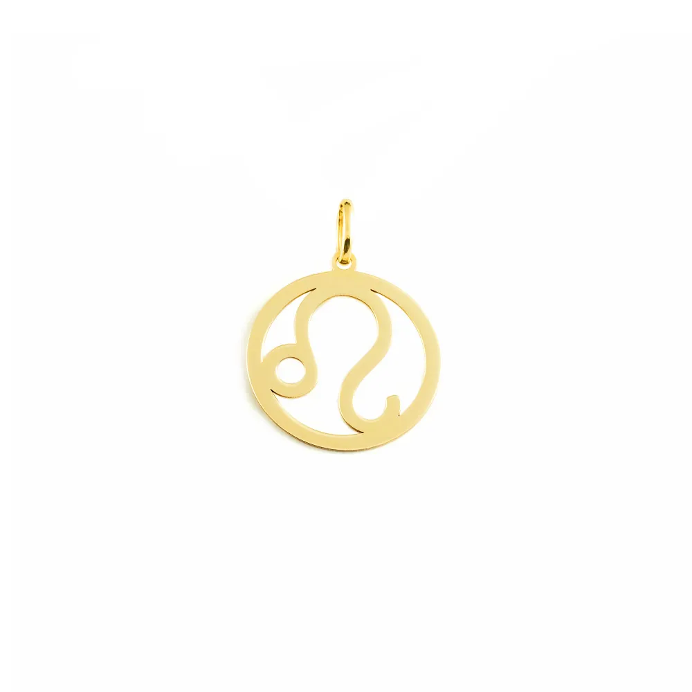 9ct Citroengeel Gold Leo Horoscope pendant shine