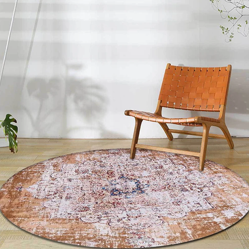 All-Weather Meerkleurig decoratietapijt Shabby Chic medaillonpatroontapijt Polyesterweefsel machinewasbaar antislip tapijt...