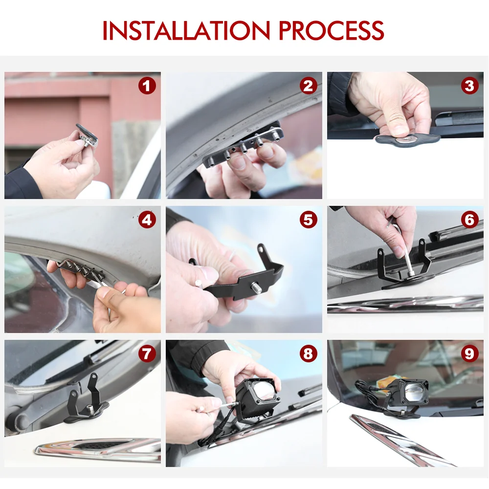 Professionele Kwaliteit Drill-free Clamp Hood Holders Breed inzetbaar Mounting Brackets (Set/2pcs)