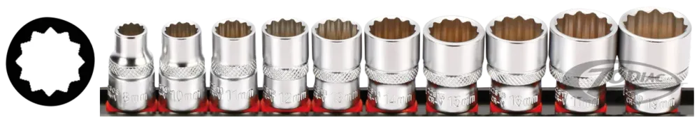 3/8" Socketset 12-point metric 10PC on r Harley-Davidson voor garage en werkplaats