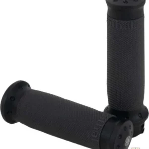 Tracker Grip Set Koolzwart Ops 1" Anodized Cable operated Harley-Davidson