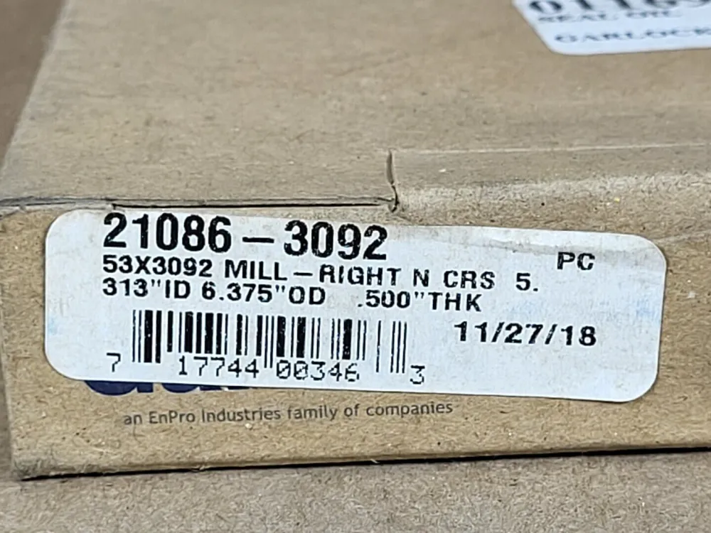 Oil Seal 21086-3092, 5.313"x6.375"x0.5", MILL-RIGHT-N