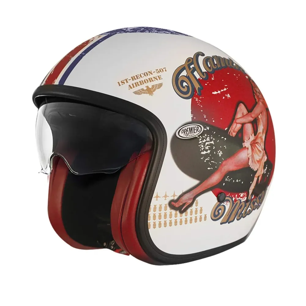 PREMIER KLASSIEK PIN UP 8 BM CASCO JET DE MOTOCICLETA Up9