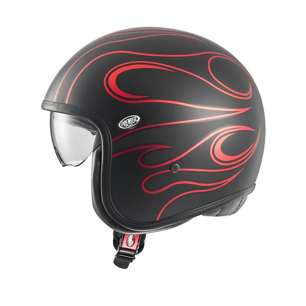 PREMIER RETRO FR CROMADO ROJO BM CASCO JET MOTO Red