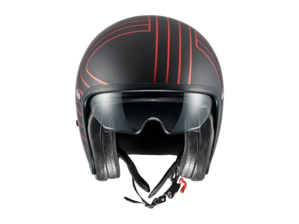 PREMIER RETRO FR CROMADO ROJO BM CASCO JET MOTO Red
